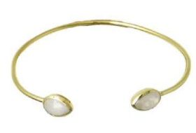 Image of Gold Cuff with Semi Precious Stone