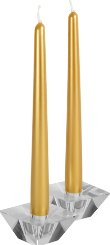 Image of 12'' Metallic Gold Taper Candle 12 PACK