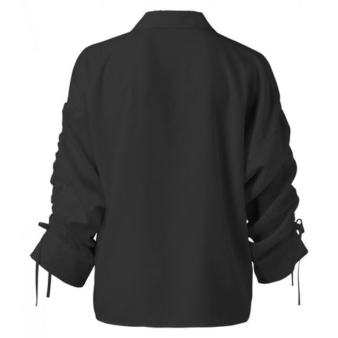 Image of Blouse with Drawstring Sleeves