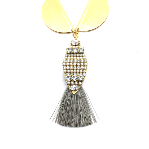 Image of Jeweled Tassel Necklace