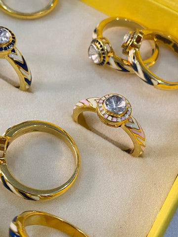 Image of Tila Ring - blue & ivory (s8)