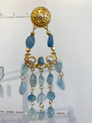 Blue Rhodochrosite Earrings