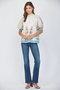 Floral High Neck Blouse