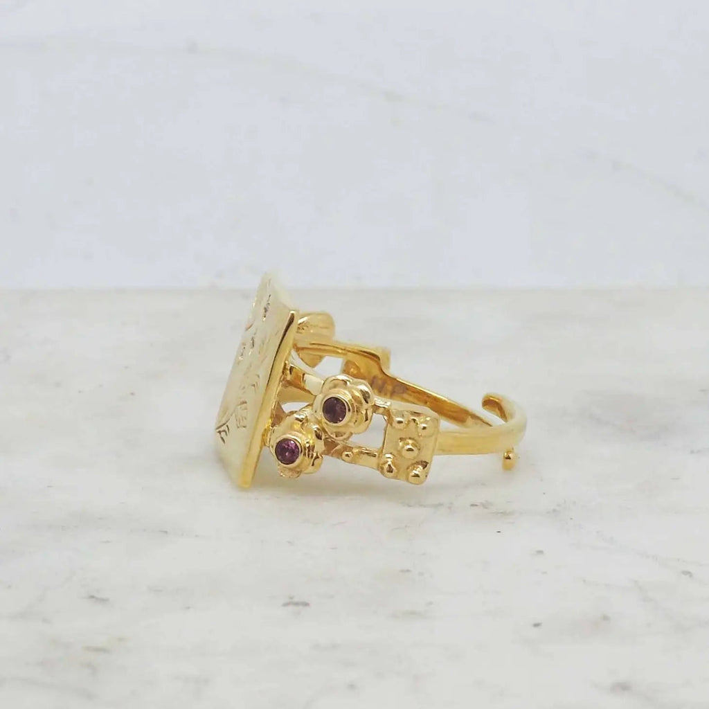 Gold Flower Adjustable Ring