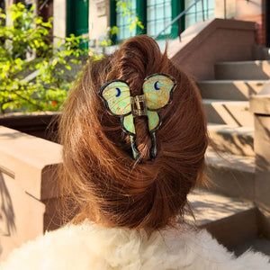 Hand-Painted Luna Moth Claw Hair Clip | Eco-Friendly