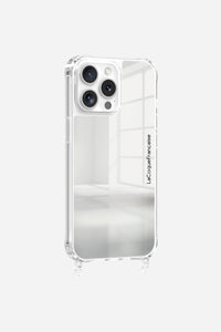 iPhone 15 Pro Max Mirror Transparent shockproof case with silicone rings