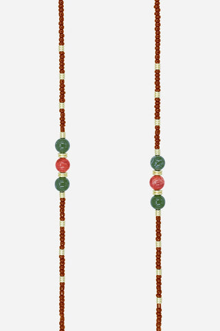 Long Chain Iris Bordeaux Pearls 120 cm