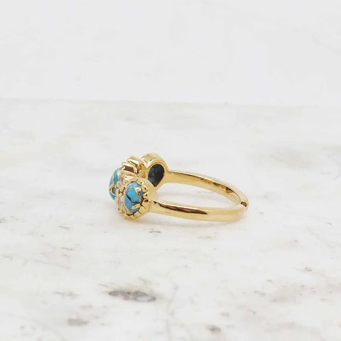 Image of Gold and Blue Adjustable Ring