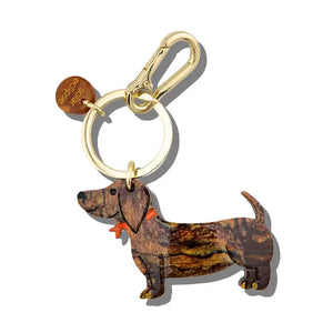 Hand-Painted Dachshund Dog Bag Charm + Keychain - 2025 Update | Eco-Friendly