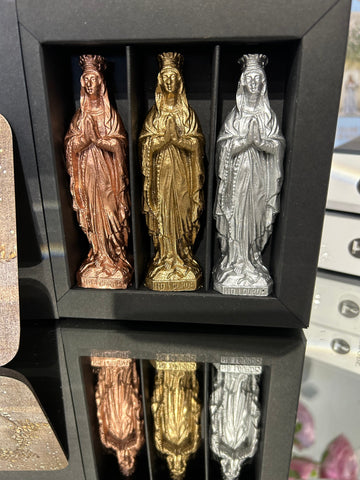 Image of Lourdes Mary Box of 3 - 3 Golds