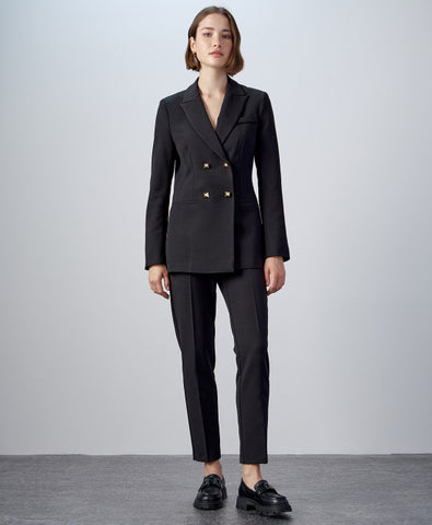 Image of Double-breasted blazer with studs
