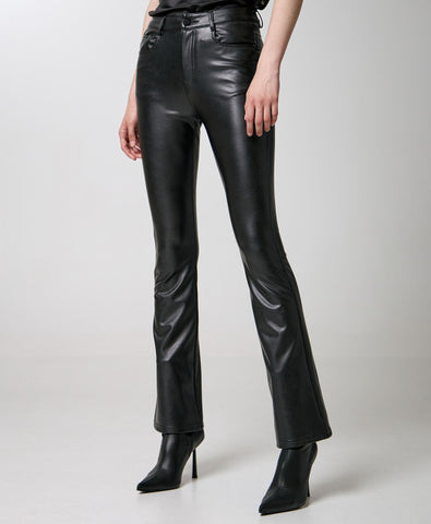 Image of Faux leather effect flare pants