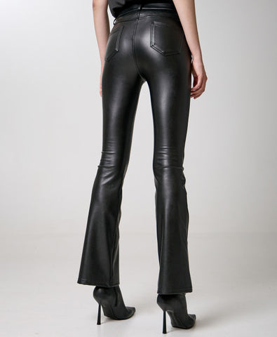 Image of Faux leather effect flare pants