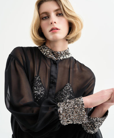 Image of Sequin Detailed Blouse