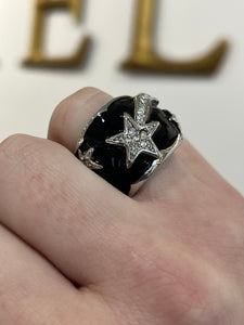 Black and Silver Star Ring