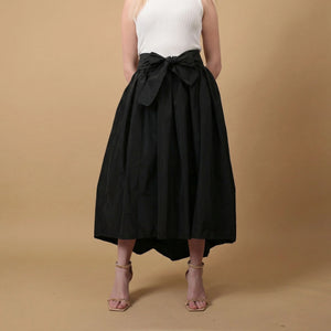 Midi Bow Skirt- Black