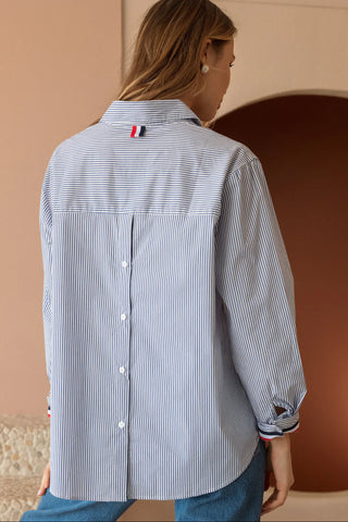 Jasmine Pinstripe Shirt- Blue