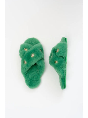 Image of Sheepskin Slippers Green