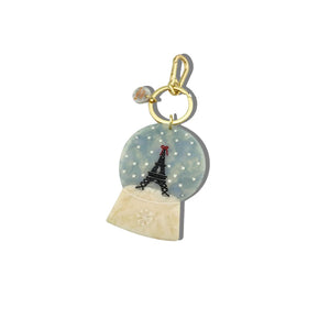 Hand-Painted Snowglobe Bag Charm + Keychain