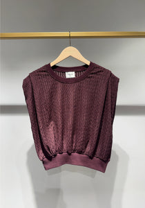Knit Blouse- Burgundy
