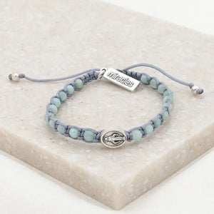 Miraculous Mary  Gemstone Bracelet-Silver