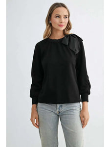Karl Knit Bow-Tie Shoulder Top
