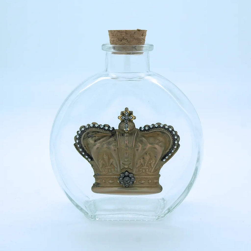 Vintage holy water bottle w/ crown