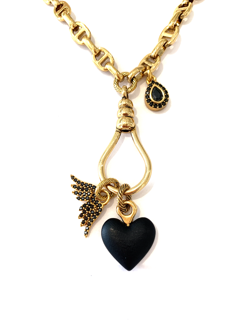 Shira Wing and Heart Necklace