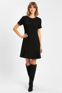 ANGELIQUE Tweed Dress- Black