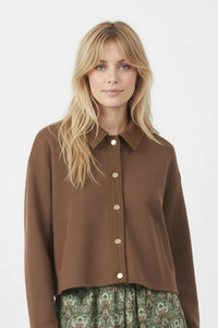 EMINA knit and faux suede cardigan