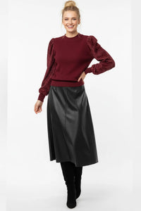 ILONA faux leather skirt- Black