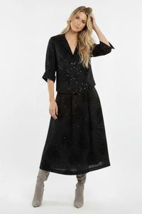 IMANY jacquard and rhinestone skirt