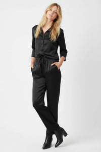 CAPUCINE satin trousers- Black