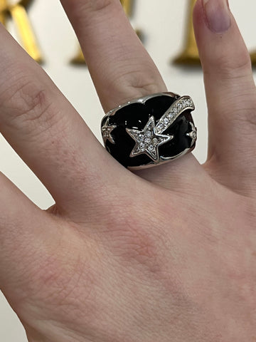 Image of Black and Silver Star Ring