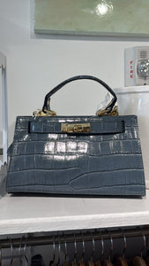 Paris Blue Croc Purse -Small