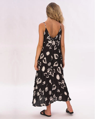 Image of Crinkled Maxi Floral Slip Dress