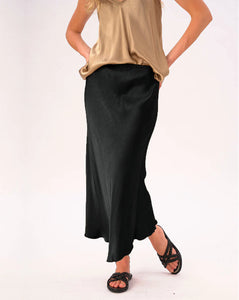 Silk Maxi Skirt Black