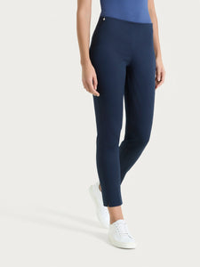 Cigarette pants with slits- Navy