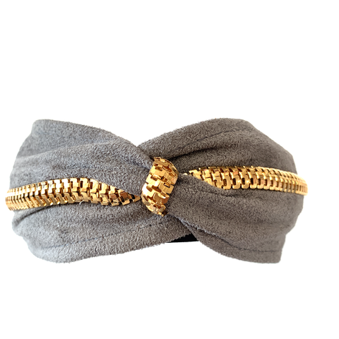 Image of Grey Zipper Headband