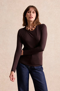 Long-sleeve Top-Brown