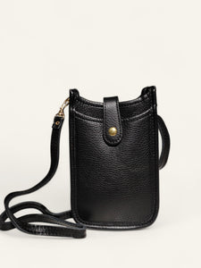 Leather Cell Phone Purse - Black