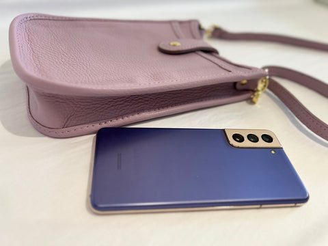 Leather Cell Phone Purse - LILAC
