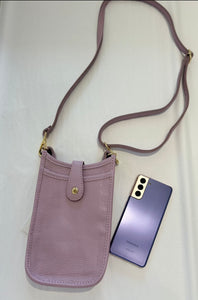 Leather Cell Phone Purse - LILAC