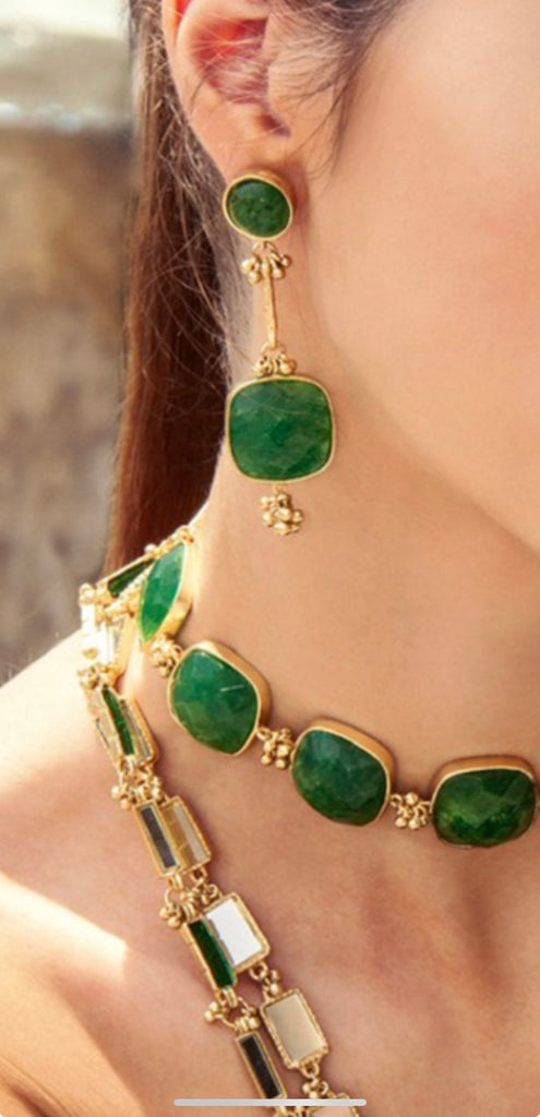Green Agate Earrings