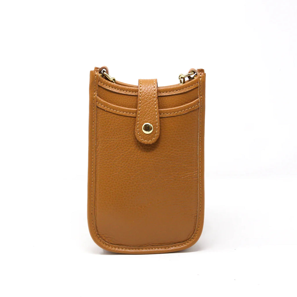 Leather Cell Phone Purse - Brown