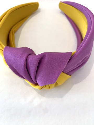 Purple and Gold Satin Headband