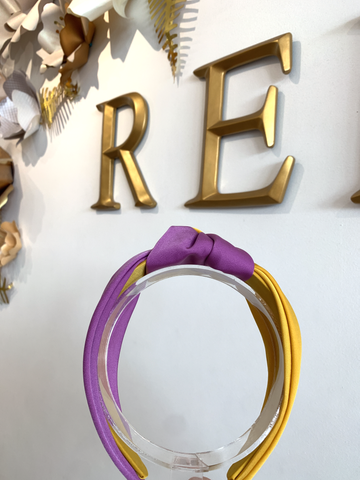 Image of Purple and Gold Satin Headband