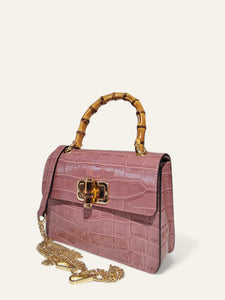 Medium Bamboo Bag- Rose