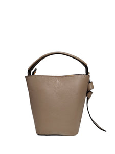 Leather Bucket Bag- Taupe