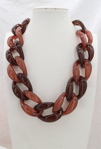 Burgundy Acrylic Necklace- Short